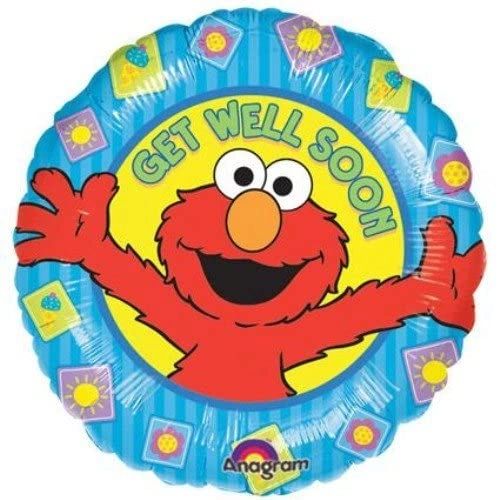 (#7) Kids Sesame Street Elmo Get Well Soon Balloon, 18in - Feel Better