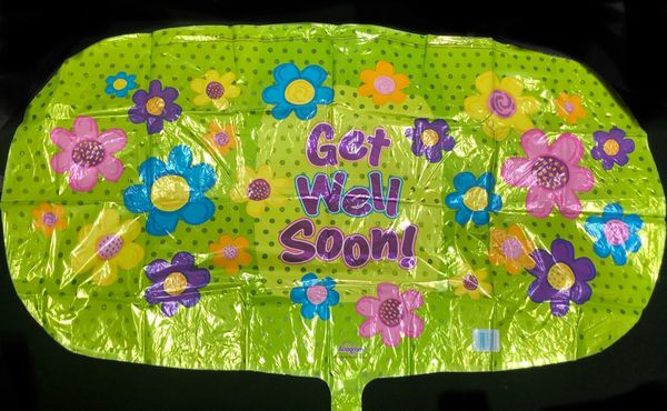 (#1a) Jumbo Get Well Balloon - Band-aid with Flowers Super Shape Balloon, 36in