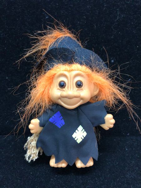 SALE - Rare Witch Troll Doll, 6in - by Russ Berrie - Halloween Costume