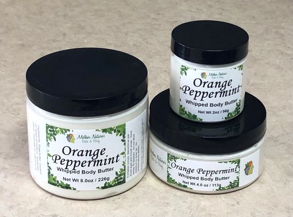 Orange Peppermint Whipped Body Butter - 8oz (large)