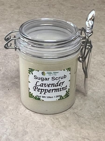 Lavender Peppermint Sugar Scrub Bail Jar 10oz