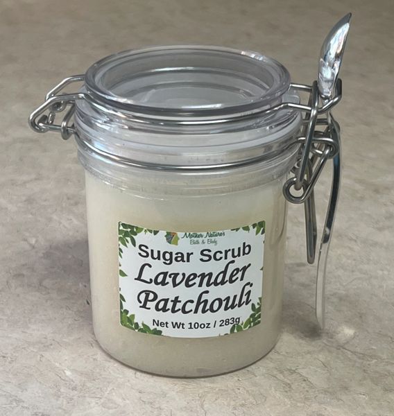 Lavender Patchouli Sugar Scrub Bail Jar 10oz