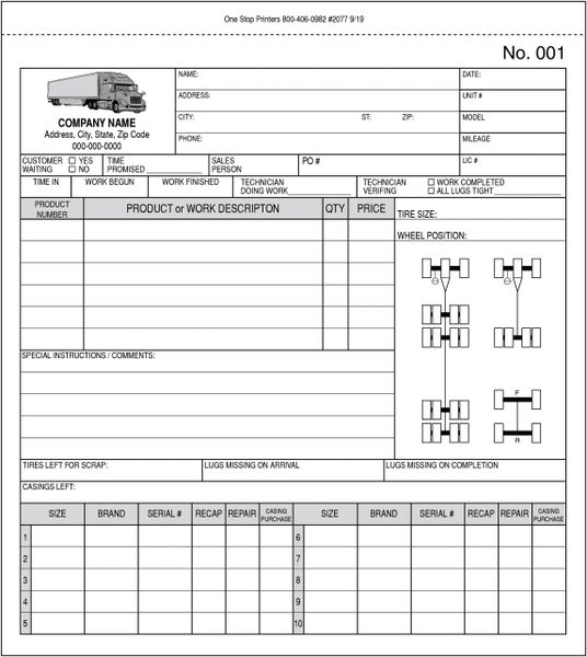 Truck Repair Work Order Template