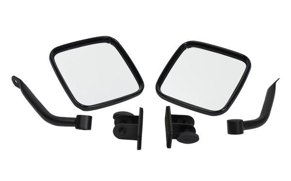 Kentrol Jeep Wrangler TJ & JK 1997-18 Quick Release Mirror Black Textured Stainless