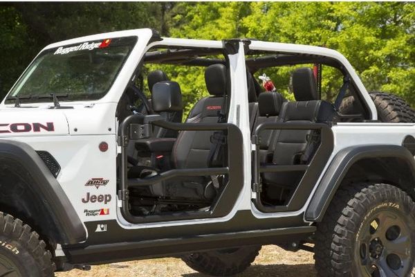 Rugged Ridge Tube Doors Textured Black 18-19 Jeep Wrangler JLU