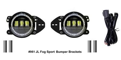 Quake JEEP WRANGLER JL/GLADIATOR 4 INCH FOG LIGHTS W/ WHITE DRL HALO/AMBER TURN SIGNAL qte961