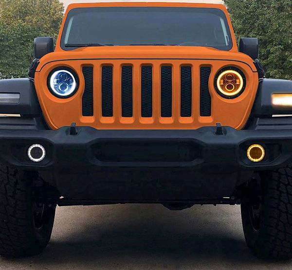 Quake LED QTE962 Halo 9" LED Headlights & Fog Lights with DRL for 18-21 Jeep Wrangler JL & Gladiator JT