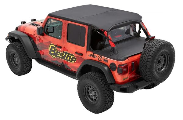 Bestop 52608-35 Cable Style Header Safari Bikini Top for 18-21 Jeep Wrangler JL Unlimited