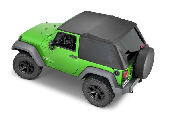 MasterTop 15501324 SkyMaster® Frameless Fastback Soft Top in MasterTwill Fabric for 07-18 Jeep Wrangler JK 2-Door