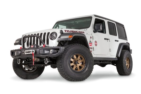 WARN 102350 Mid Grille Guard Tube for 18-21 Jeep Wrangler JL & Gladiator JT with Factory Steel Bumper