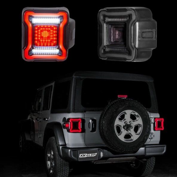 XK GLOW LED SMOKED LENS TAILLIGHTS KIT FOR JEEP WRANGLER GLADIATOR JL/JT