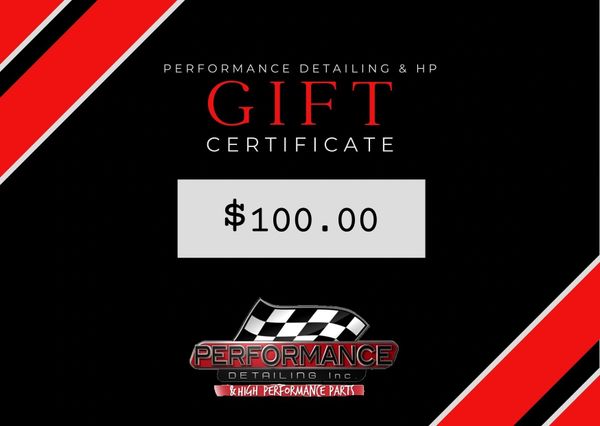 Performance Detailing Gift Certificate $100