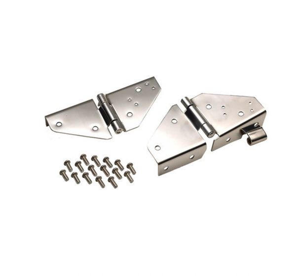 Kentrol Stainless Steel Windshield Hinge Set for 76-95 Jeep CJ & Wrangler YJ