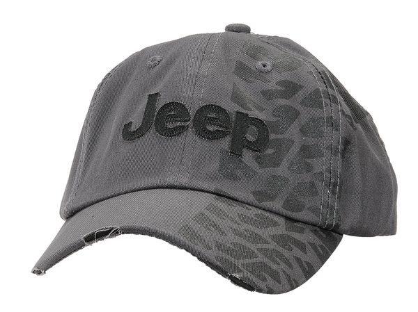 Jeep Hat 10MFE Distressed Charcoal Tire Track Jeep Cap