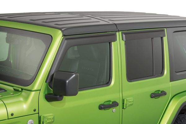 Rugged Ridge Front and Rear Window Visors in Matte Black Jeep Wrangler & Gladiator JT