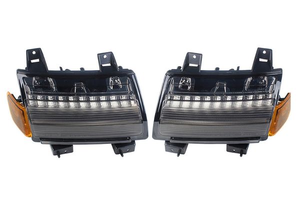 Quake LED QTE1023 DRL Fender Lights with Sequential Turn Signals & Side Markers in Smoke for 18-22 Jeep Wrangler JL & Gladiator JT Rubicon, Moab & Sahara Models