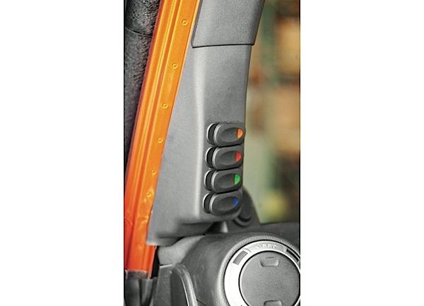 Rugged Ridge A-pillar rocker switch pod-black 07-13 Jeep Wrangler 17235.86