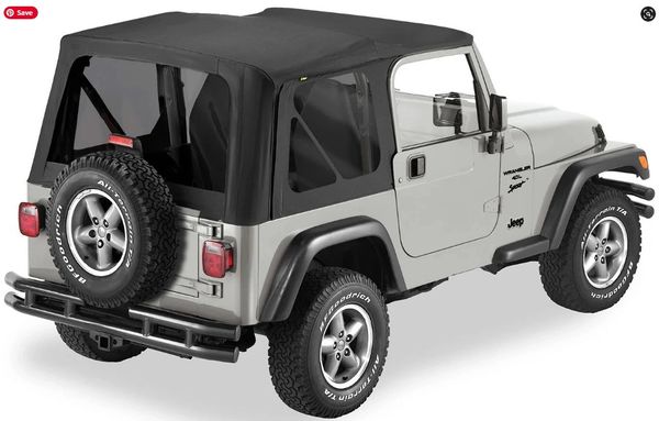 Bestop Supertop NX Soft Top with Tinted Windows without Upper Doors for 97-06 Jeep Wrangler TJ 54720-35 54720-15
