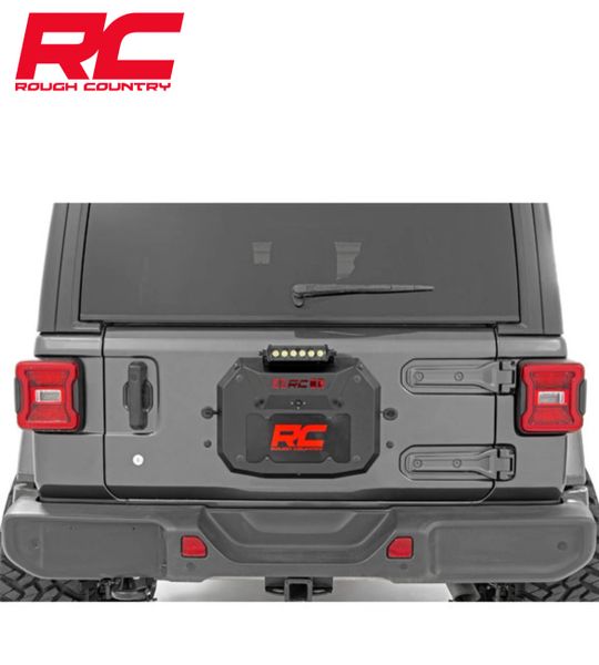 Rough Country 10584 Spare Tire Delete Kit with Black Series LED Light 18-22 Jeep Wrangler JL