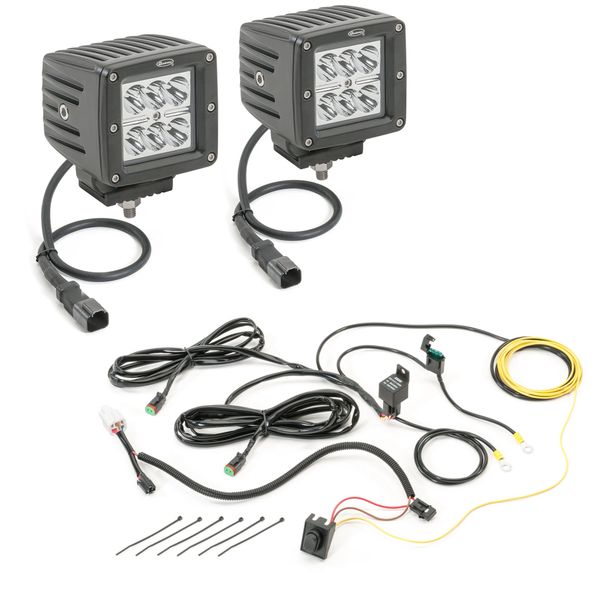 Quadratec 3" Cube LED Light Kit with Wiring Harness 90 flood light 97109-1063