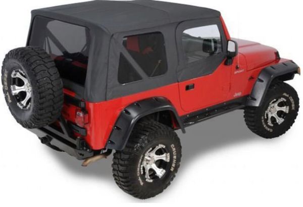 QuadraTop Replacement Soft Top with Upper Doors & Tinted Rear Windows for 97-06 Jeep Wrangler TJ