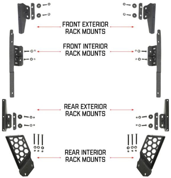 Go Rhino 5910012T SRM Roll Bar Mounting Bracket Kit for 18-23 Jeep Wrangler JL Unlimited 4-Door