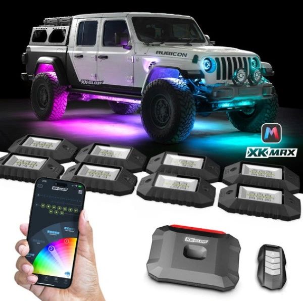 XK GLOW RGB LED ROCK LIGHTS KIT XKMAX SMARTPHONE APP CONTROLLED