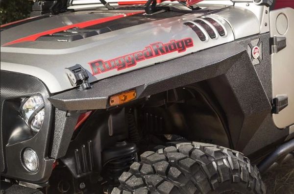 RUGGED RIDGE XHD FRONT ARMOR FENDERS, PAIR; 07-17 JK/JKU 11615.01