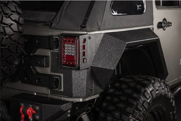 RUGGED RIDGE XHD REAR ARMOR FENDERS, PAIR, 4 DR; 07-17 JKU 11615.02