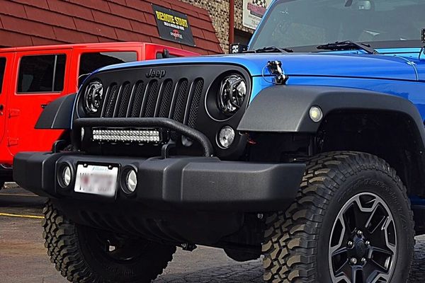 Rugged Ridge Bumper Mount with 23" Light Bar, Textured Black; 07-18 Jeep Wrangler