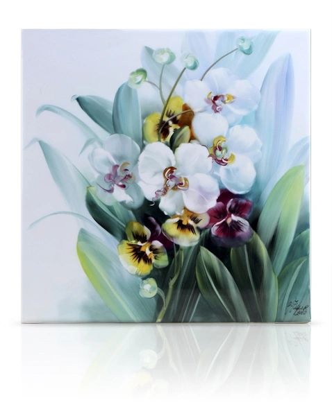 sku#6100 Orchids & Pansy Violets , flower study #1