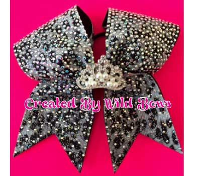 FIERCE Cheer Bow Keychains Cheetah Print Glitter Sublimation Several Color  Options 