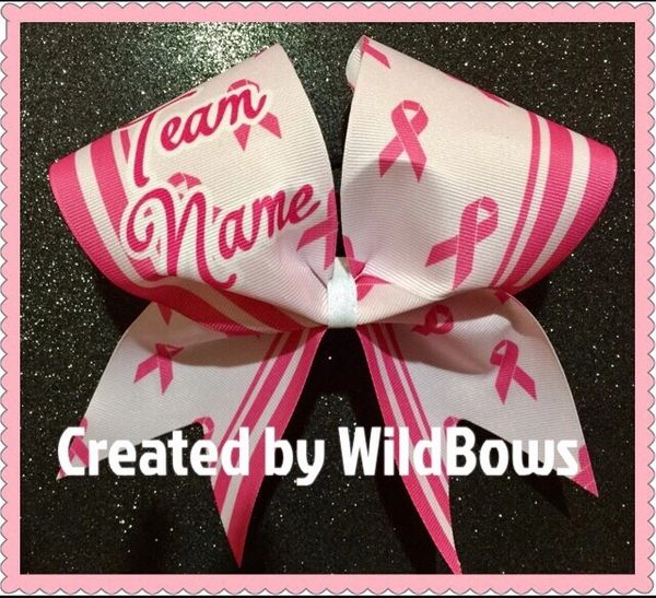 Breast Caner Awareness Bow (Striped)