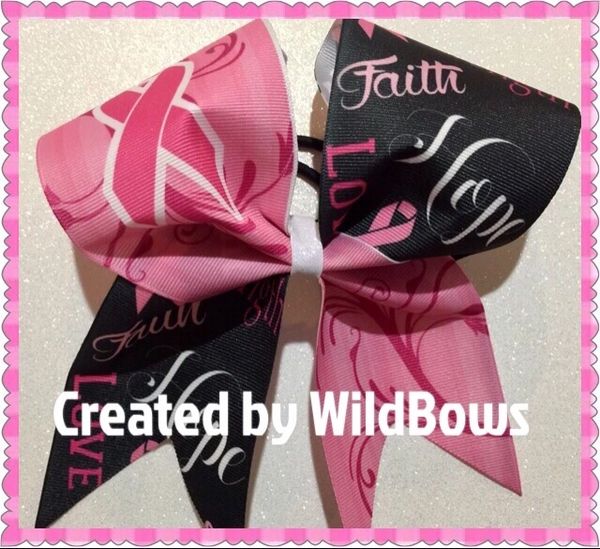 Breast Cancer Awareness Bow (black & pink)