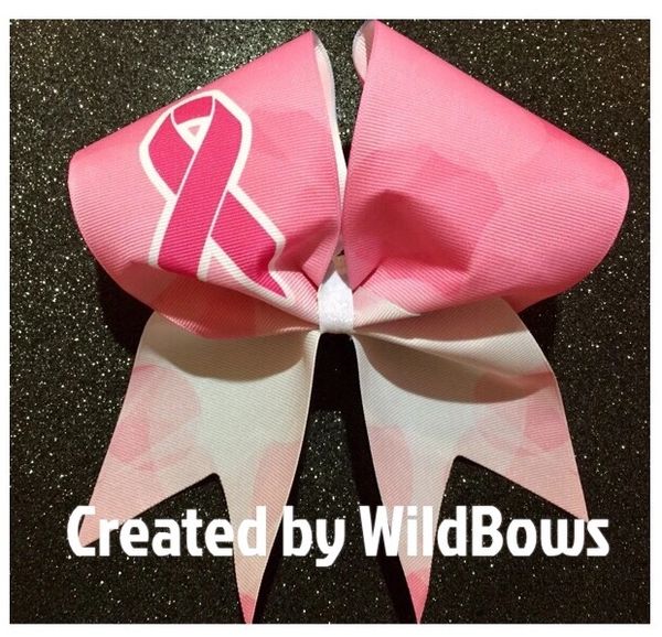 Breast Cancer Awareness Bow (white & pink)