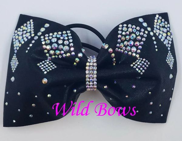 Black and Large Silver Bling Bow