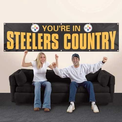 Pittsburgh Steelers 2' x 8' Wall Banner Flag NFL Licensed