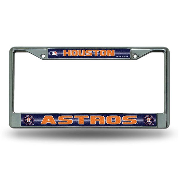 Houston Astros Chrome Bling License Plate Frame MLB Licensed