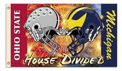 Ohio State Buckeyes Michigan Wolverines Divided Wall Banner Flag 3' x 5' NFL Licensed