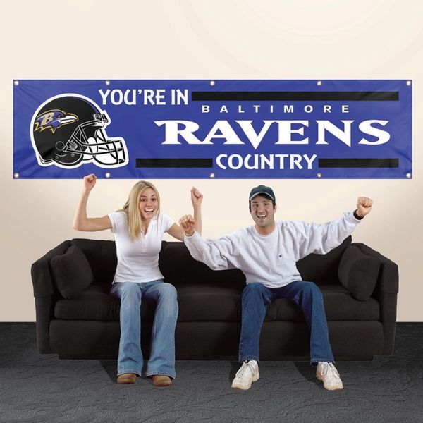 Baltimore Ravens 2' x 8' Wall Banner Flag NFL Licensed