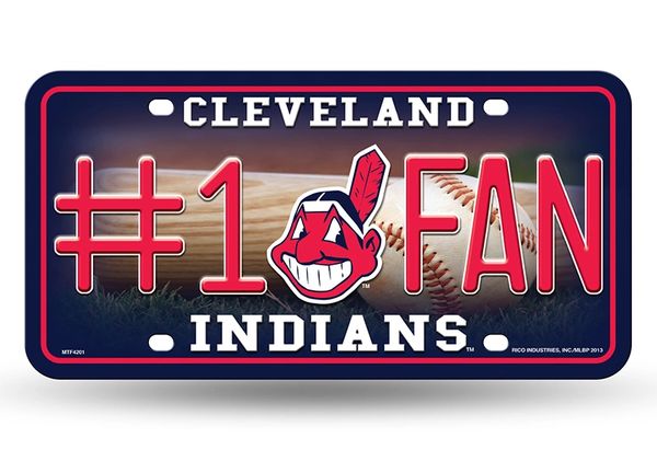 Cleveland Indians #1 Fan Metal License Plate Tag MLB Licensed
