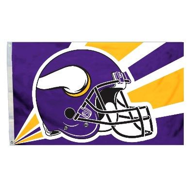 Minnesota Vikings Team Helmet Banner Flag 3'x5' NFL Licensed