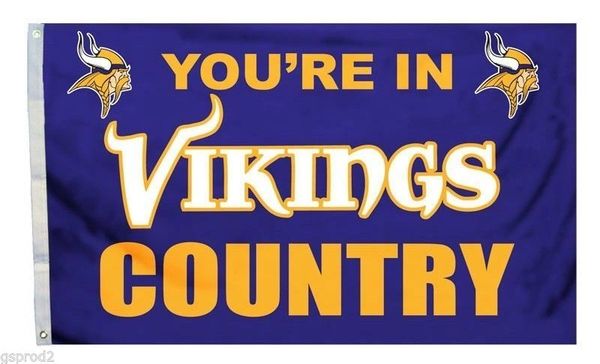Minnesota Vikings You're In Country Banner Flag 3' x 5' NFL Licensed