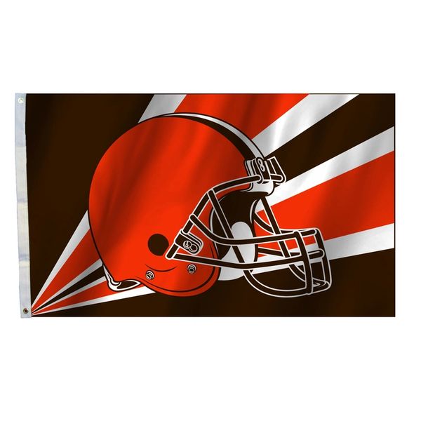 Cleveland Browns Team Helmet Banner Flag 3'x5' NFL Licensed