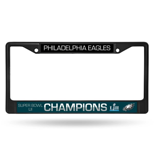 Philadelphia Eagles Super Bowl 52 Champions Black Chrome License Plate Frame NFL