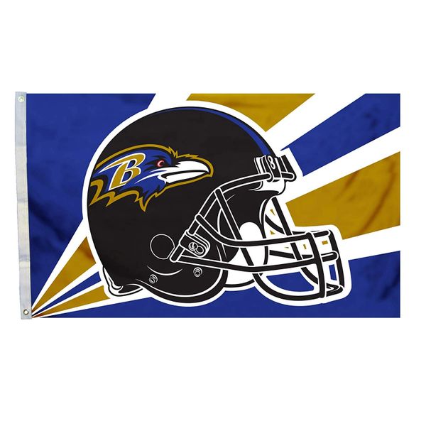 Baltimore Ravens Team Helmet Banner Flag 3'x5' NFL Licensed
