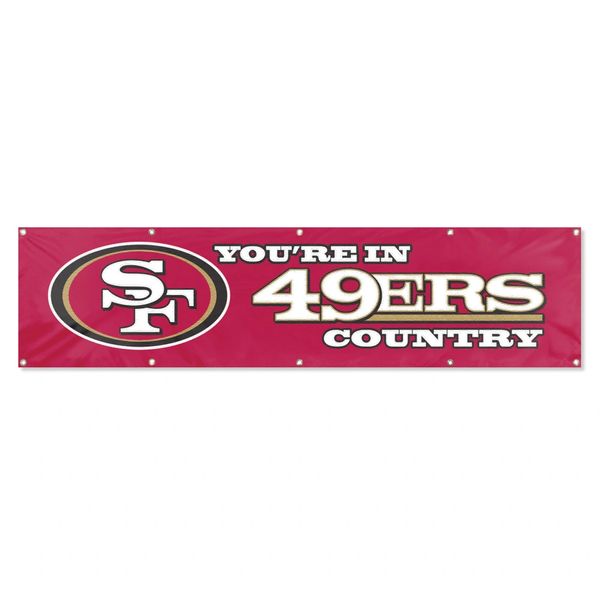 San Francisco 49ers 2' x 8' Wall Banner Flag NFL Licensed
