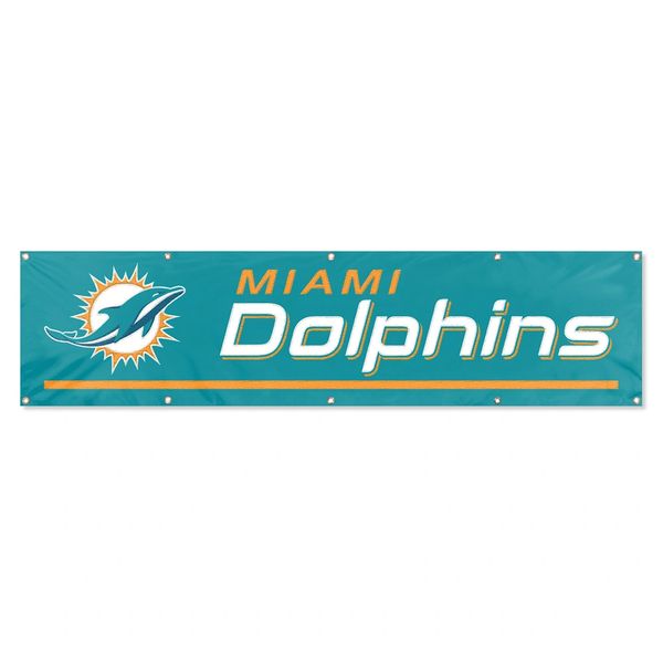 Miami Dolphins 2' x 8' Wall Banner Flag NFL Licensed