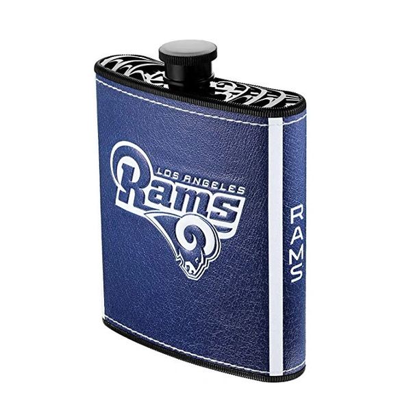 Los Angeles Rams NFL Plastic Hip Flask w/ Team Colors and Logo