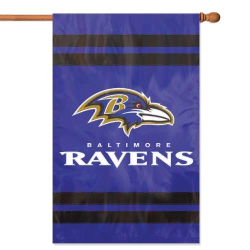 Baltimore Ravens 2 Sided Embroidered Vertical House - Wall Flag